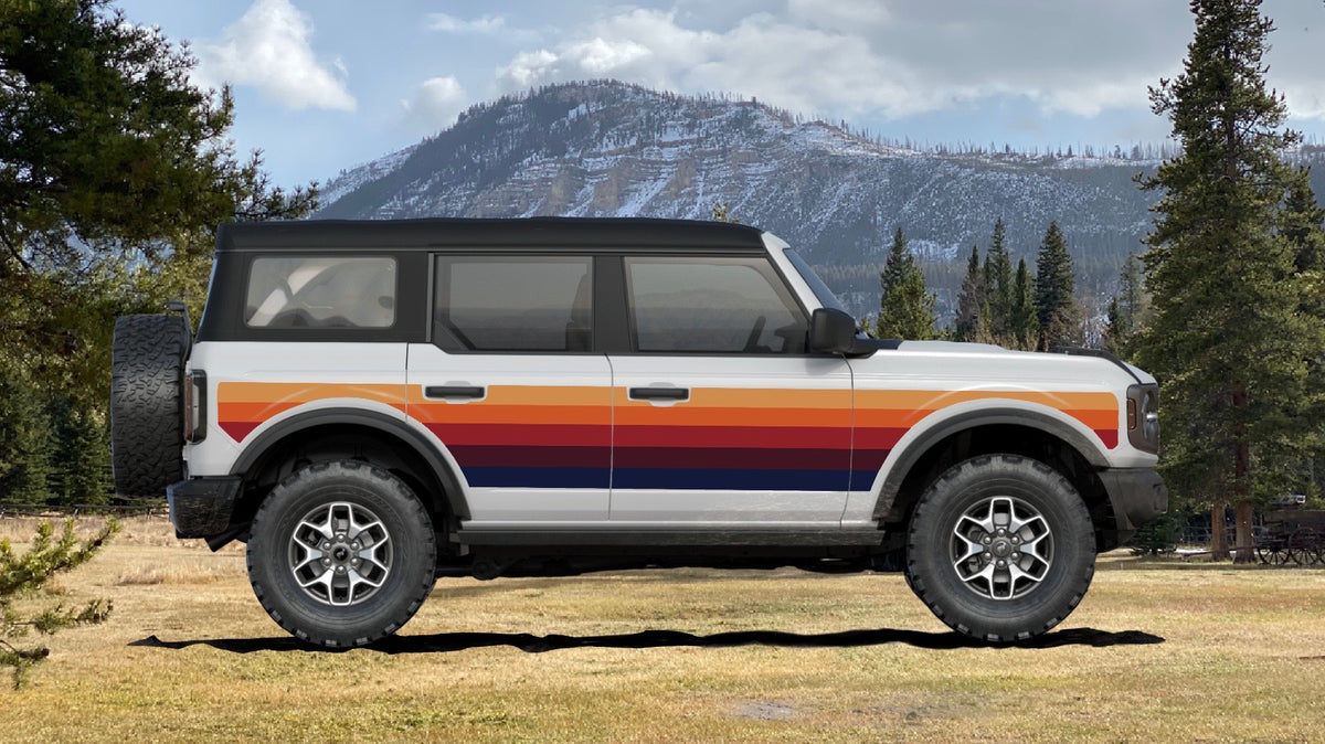 Retro Sunset Stripe Decal (color scheme light to dark) – Montana Broncos