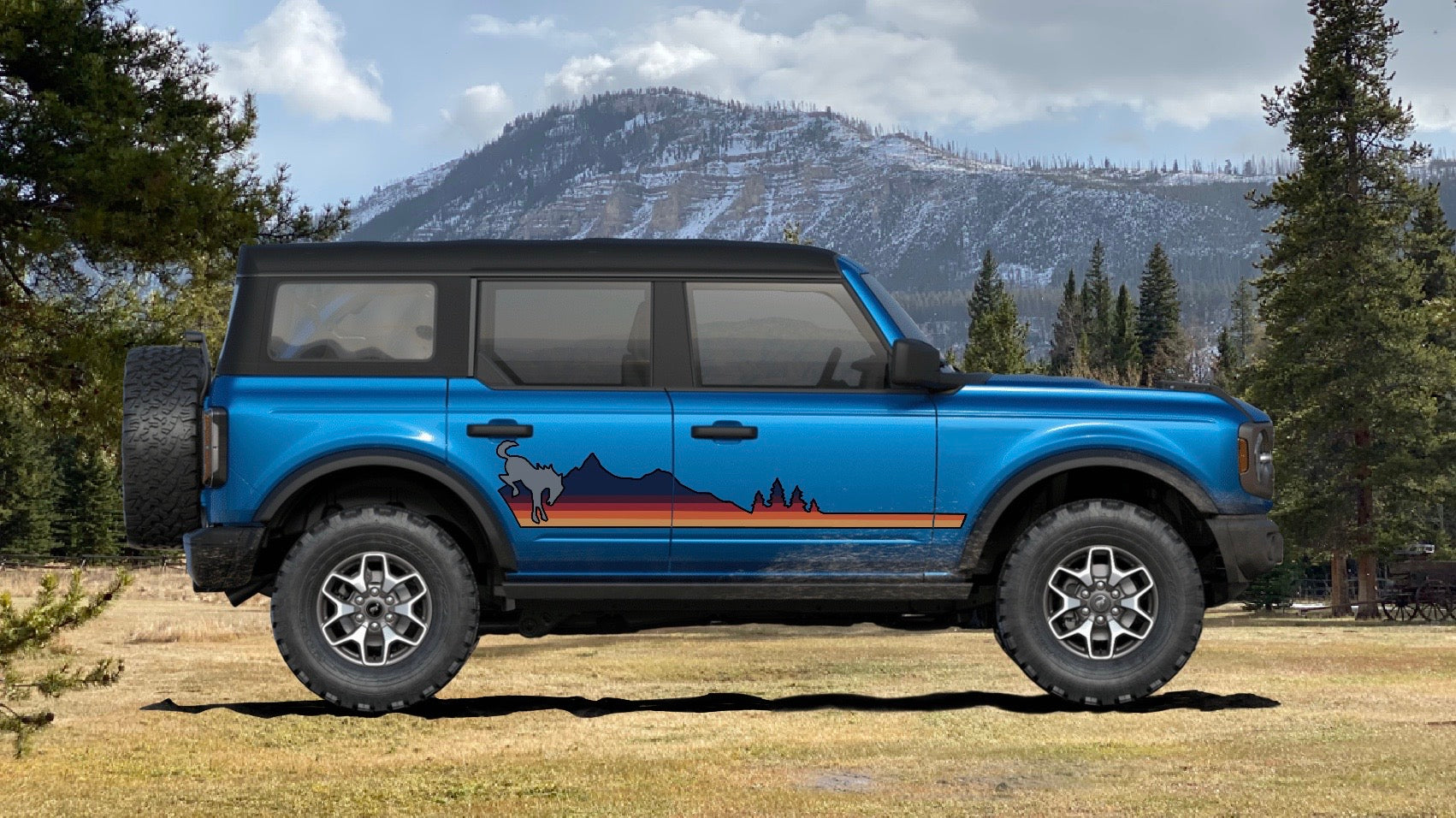 Retro Mountain Stripe Decal